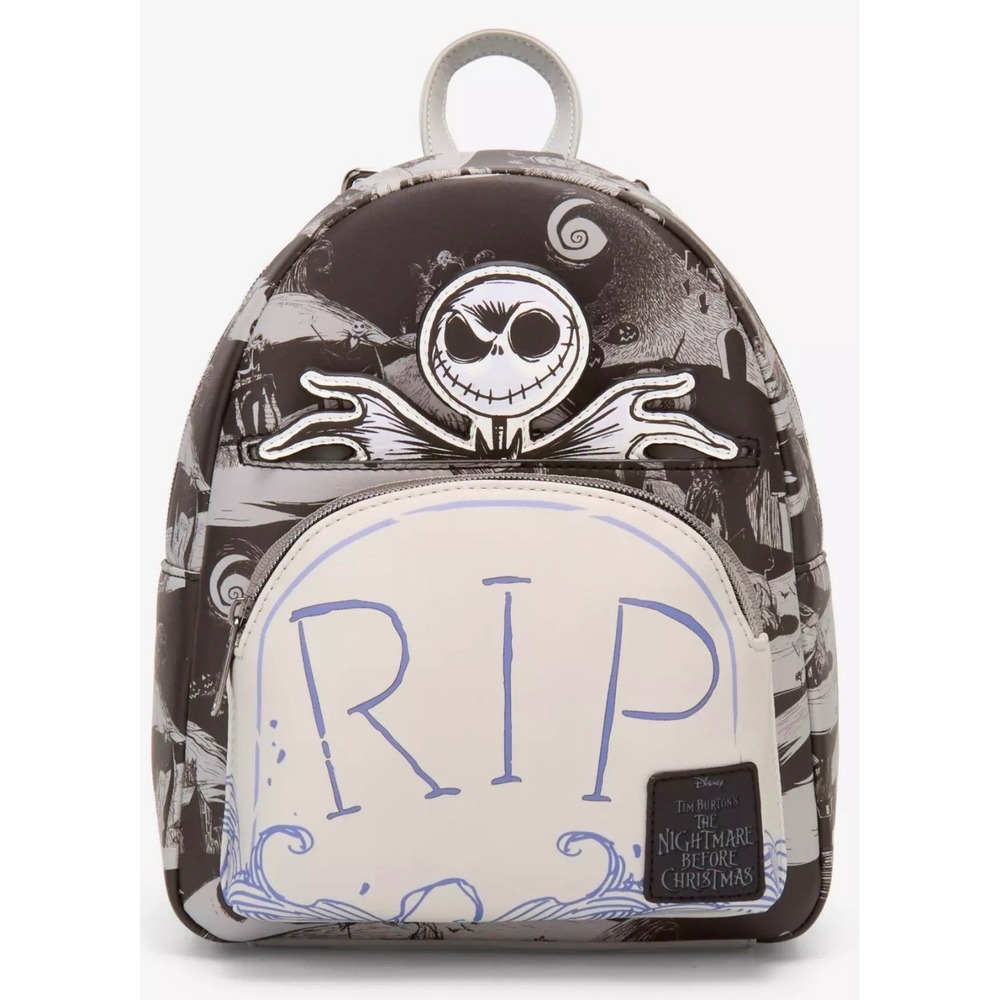 Loungefly Nightmare Before Christmas Jack Skellington Mini Backpack NWT Black - Picture 2 of 13